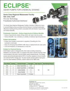 Eclipse Gear Pump Case Study Wastewater Facility Pumping Sodium Hypochlorite