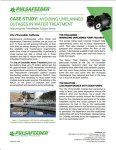 Eclipse Gear Pumps Case Study Avoid Water Treatment Outage