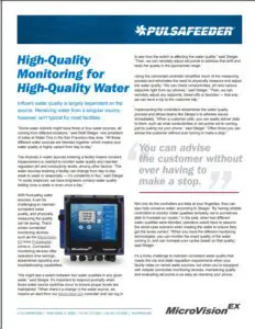 MicroVision EX High Quality monitoring for high quality water