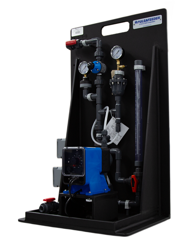 Pre-Engineered Skids 45 left angle with Pulsatron