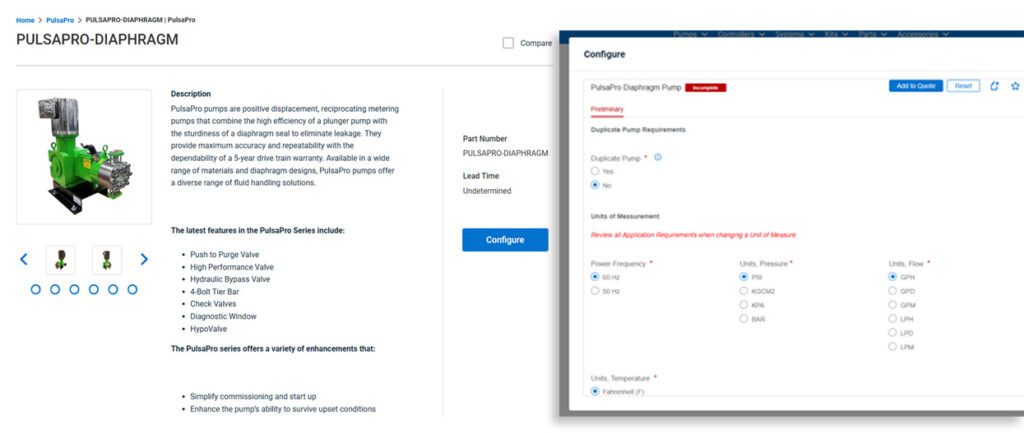 Pulsashop configure products