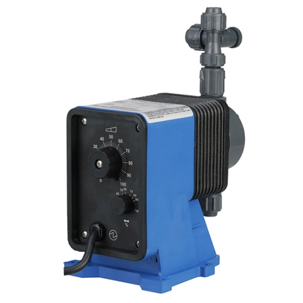 Pulsafeeder Pulsatron solenoid diaphragm metering pump with manual stroke and rate control dials