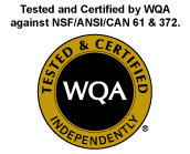 Agency approval logo from WQA NSF / ANSI 61 and 372 approvals